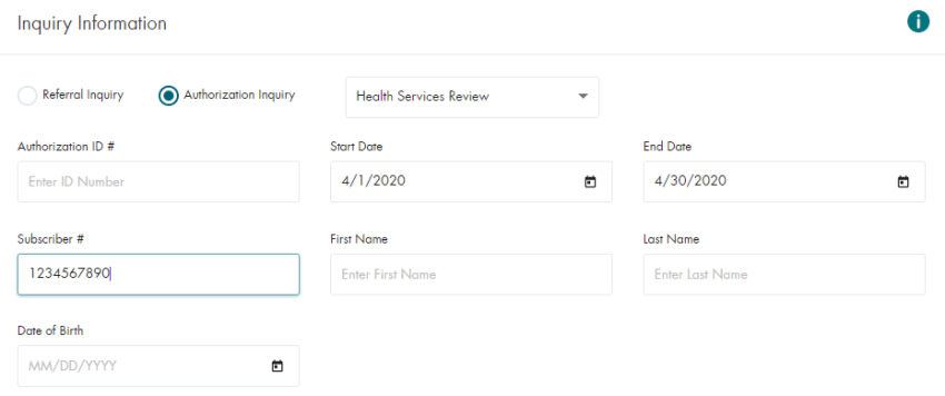 Authorization Status Inquiry Info